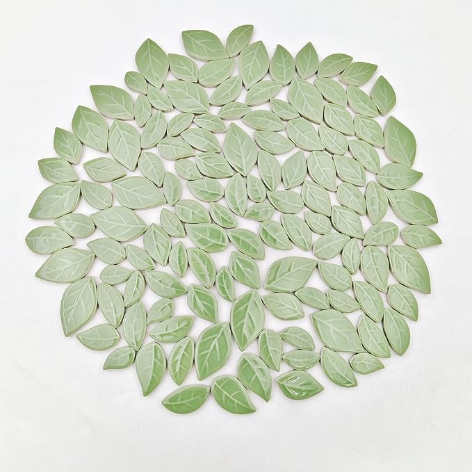 500g/1.1lb Leaf-Shaped Ceramic Mosaic Tiles, Ceramic Mosaic Pieces - Image 7