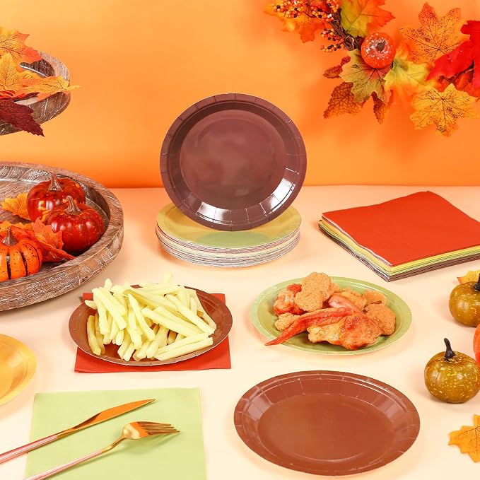 Zhehao 120 Pcs Disposable Paper Plates and Napkins Bulk Birthday Party - Image 3
