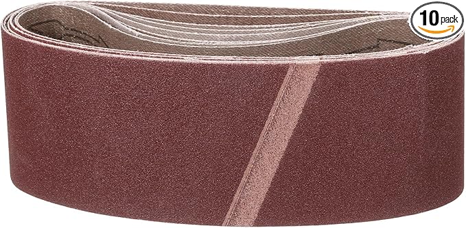 3 x 21 Inch Sanding Belt, 10 Pcs 180 Grit Knife Sharpener Belts Work Sharpening for Belt Sander Knife Carving Tool Metal Working