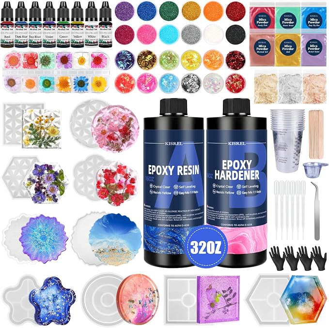 KISREL Epoxy Resin Kit for Beginners, 32oz Resin Kit by KISREL