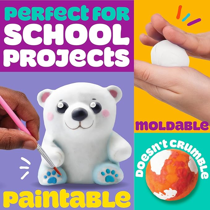 Play-Doh Brand Air-Dry Clay, 5 oz. Air and Modeling Clay Bag, Arts and Crafts - Image 2