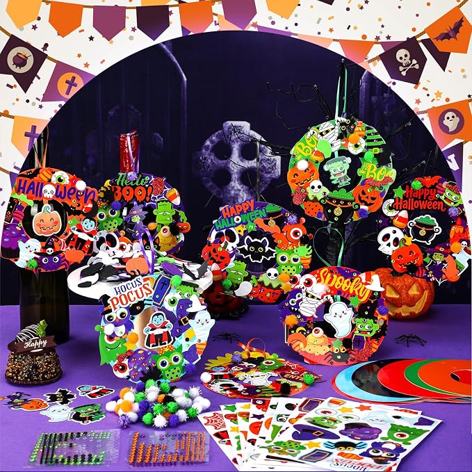 Hollowfly 48 Sets Halloween Wreath Craft Kits - Image 5