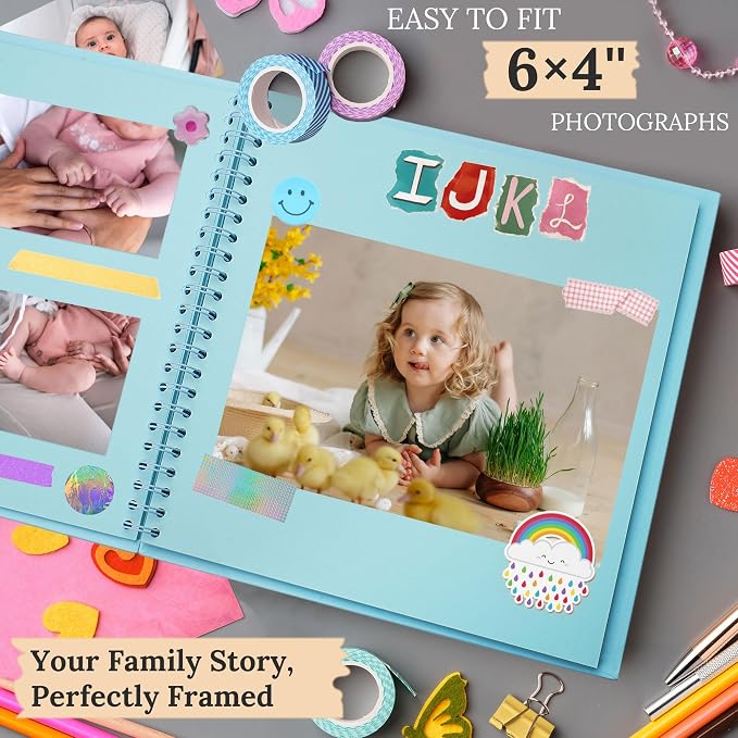 Scrapbook 7x7 Inch DIY Scrapbook Album Hardcover Kraft Paper 40 pages/20 sheets - Image 5