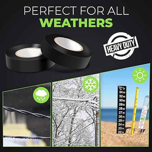 Black Electric Tape, Professional Grade 3/4 inch x 66ft, PVC Electrical Insulating Tape for All Weather, U/L Approved, Waterproof, Home Improvement Electrical Equipment, Pack of 20
