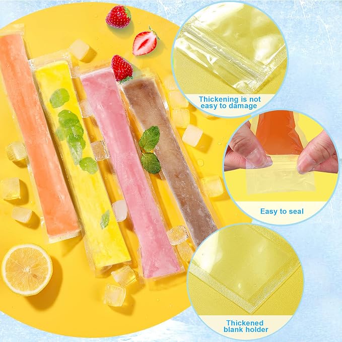 FEBSNOW 160 Pcs Disposable Ice Pop Bags Popsicle Molds - Image 4