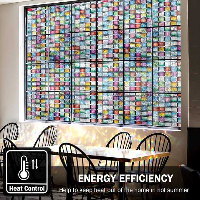 Stained Glass Window Film, Rainbow Tint, Privacy Film, Decorative Stickers - Image 6