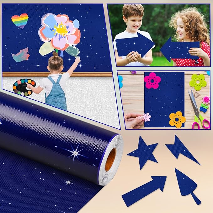 Inkspire Night Sky Bulletin Board Paper Roll, 14.8FTx47IN Large Reusable - Image 5