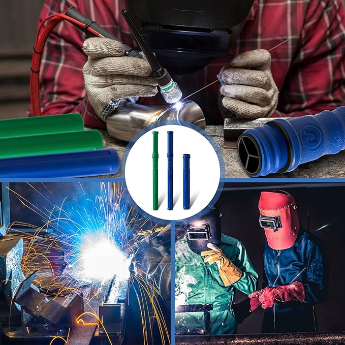 Tandefio 4 Pcs Welding Rod Storage Tube 40 Inch Tig Rod Storage Canisters Welding Electrode Holder Airproof Waterproof Container(Green and Blue)