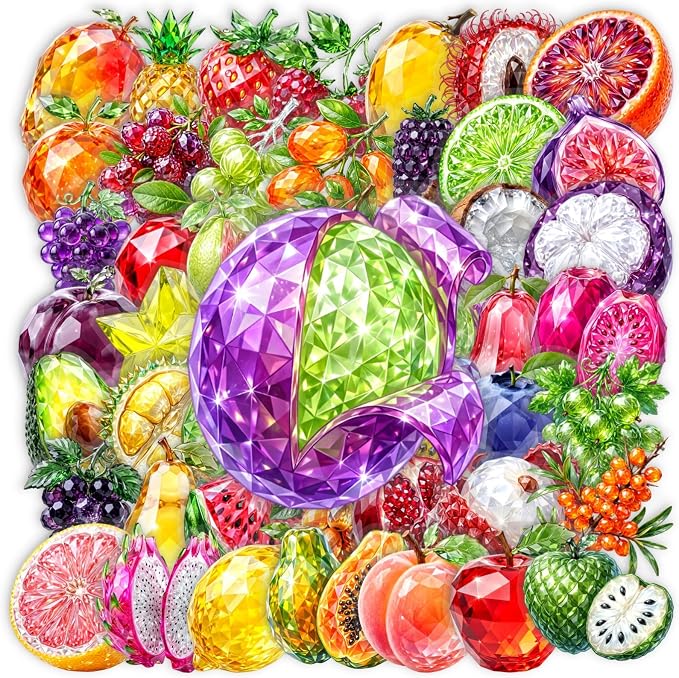 50Pcs Crystal Fruit Aesthetic Stickers by Unknown
