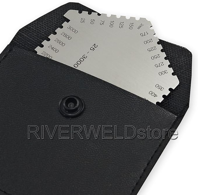 RIVERWELD Hexagonal Wet Film Comb Thickness Gauge Card 25-3000 um Measurement Thickness for Paint and Coating