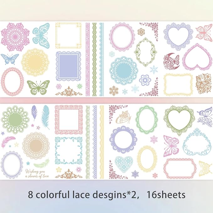 130 Pcs Lace Scrapbook Stickers - Image 4