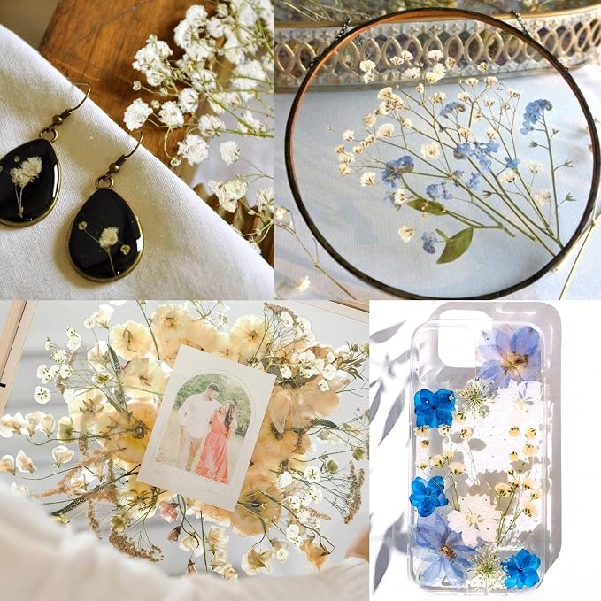 90Pcs Mini Dried Pressed Baby's Breath Flowers Bulk - Image 7