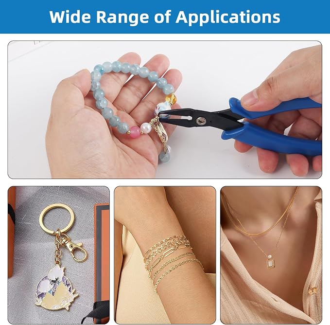 URSKYTOUS Split Ring Pliers Jewelry Making Tools Jump Ring Opener Tool Keychain - Image 3