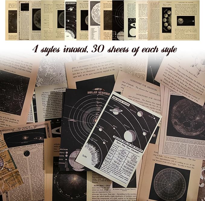 120Pcs Vintage Scrapbook Paper Kit - Image 3
