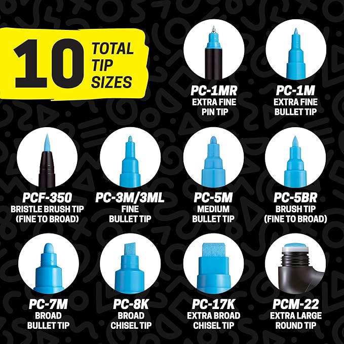 Uni Posca Paint Markers, 5M Medium Acrylic Markers - Image 8