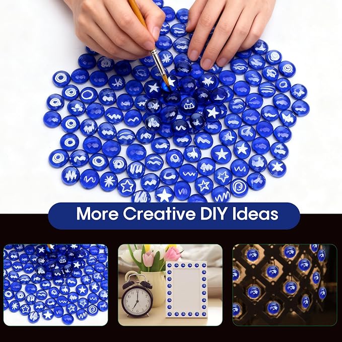 10 lb Cobalt Blue Glass Beads for Vases, Glass Pebbles, Cobalt Blue Flat Glass - Image 7