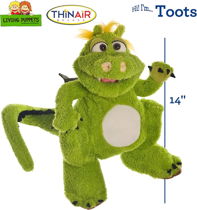 Living Puppets 14-Inch Big Green Dragon Hand Puppet - Image 2