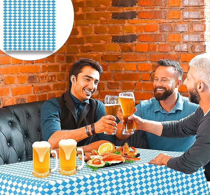 Iceyyyy 6 Pcs Oktoberfest Tablecloth- 54" x 108" Oktoberfest Bavarian Flag - Image 3
