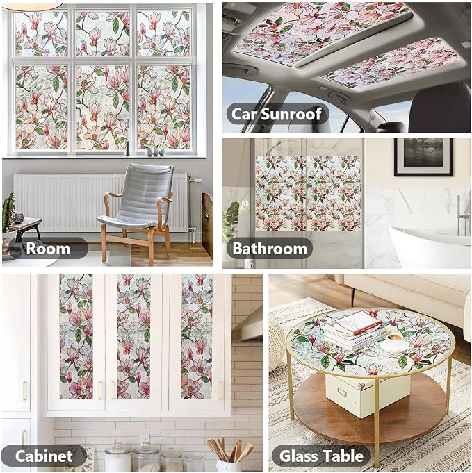 Ranzdn Window Privacy Film, Stained Glass, Static Cling, 45.2" x 157.4" | No - Image 5