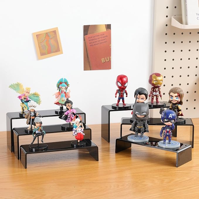 ANDGOO 6 Pcs Acrylic Display Risers, 2 Set Rectangular Display Stands, Acrylic - Image 7