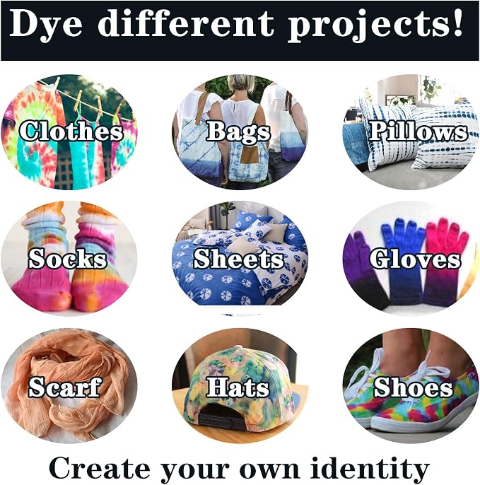 WINSONS Tie Dye Kit 20 Colors Permanent Fabric Dye Art Set - Image 7