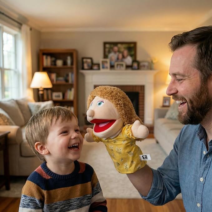 Family Hand Puppets for Kids, Includes Grandpa, Son - Image 6