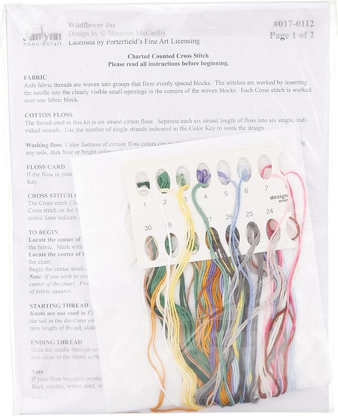 Janlynn 017-0112 "Wildflower Jar Counted Cross Stitch Kit - Image 2