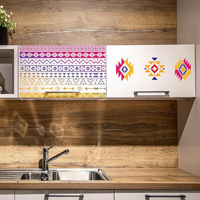 yhslmh Tribal Geometric Stencils - Image 6