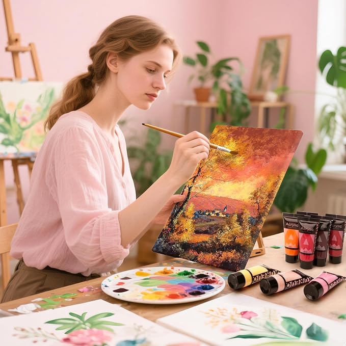 AUREUO Red Acrylic Paint Set - Image 6