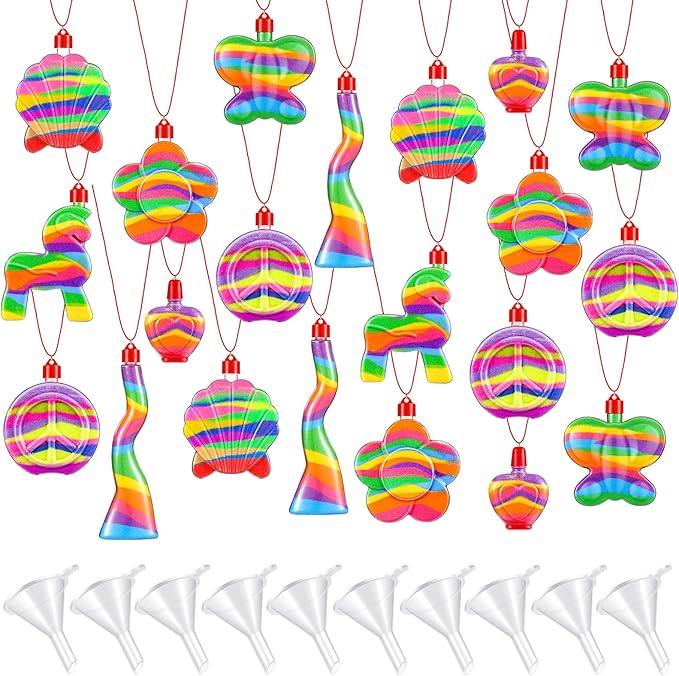 Zubebe 100 Pieces Sand Art Bottle Necklaces Bulk Art Containers Craft Kit by Zubebe