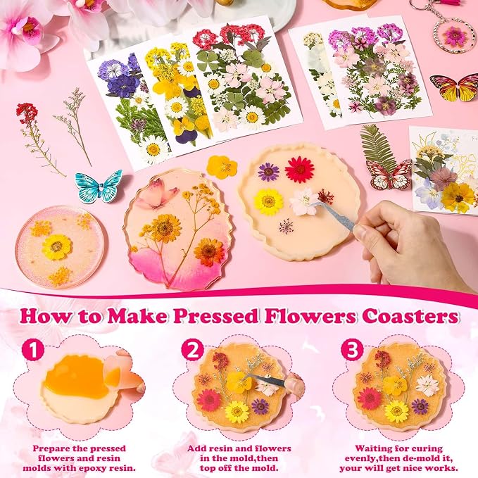 100 Pcs Dried Pressed Flowers Leaves - Image 5