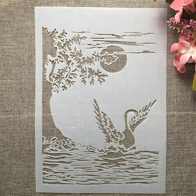 TIAMECH A4 Reusable Swan Lake Stencil - Image 3