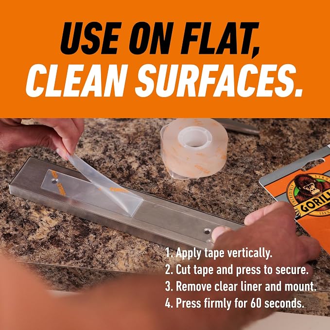Gorilla Tough & Clear, Double Sided Mounting Tape, Weatherproof - Image 4