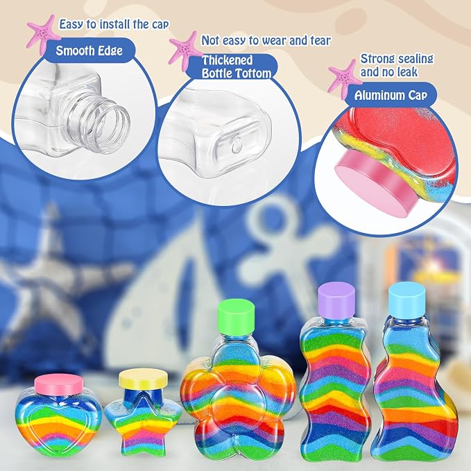 Tanlade 50 Pcs Plastic Sand Art Bottles - Image 4