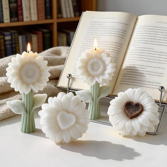 2PCS 3D Sunflower Candle Silicone Mold - Image 5