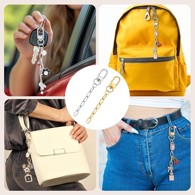 20pcs Keychain Making Kit, Alloy Extender Keychain Bag Charm Kits - Image 3