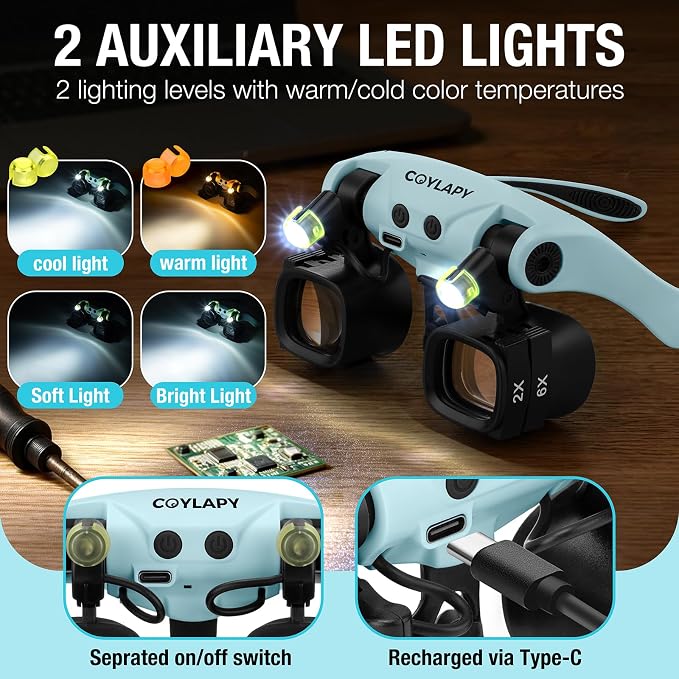 COYLAPY Magnifying Glasses for Close Work, Jewelers Magnifying Glass - Image 4
