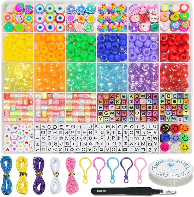LIS HEGENSA 1000 Pcs DIY Childrens Crafts Beads Friendship Bracelet Kit by LISHEGENSA