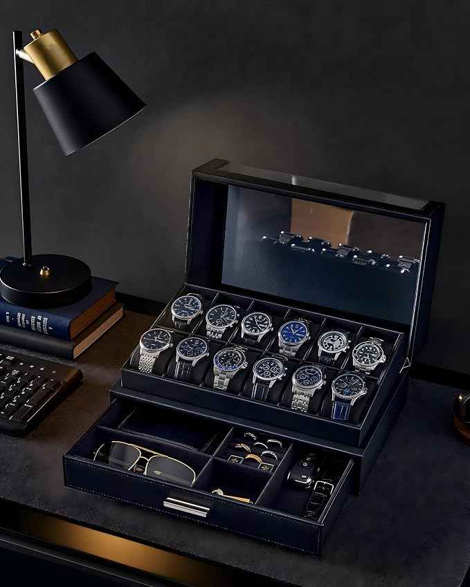 ProCase Watch Box for Men, 12 Slots Watch Display Holder - Image 2