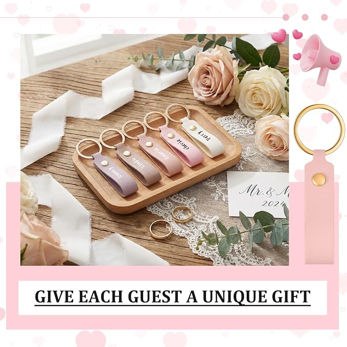 Wavyknot 100 Pcs PU Leather Keychain Blanks Bulk Laser Engraving Blanks - Image 5