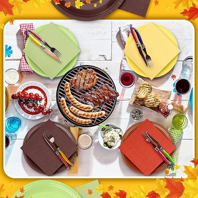 Zhehao 120 Pcs Disposable Paper Plates and Napkins Bulk Birthday Party - Image 6