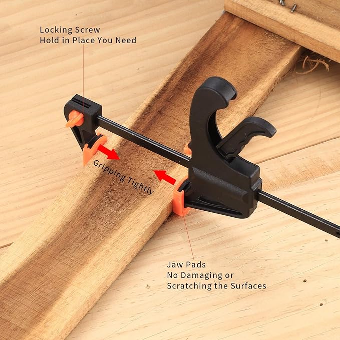 6 Inch Bar Clamps for Woodworking, Mini Clamps for Wood Gluing - Image 6