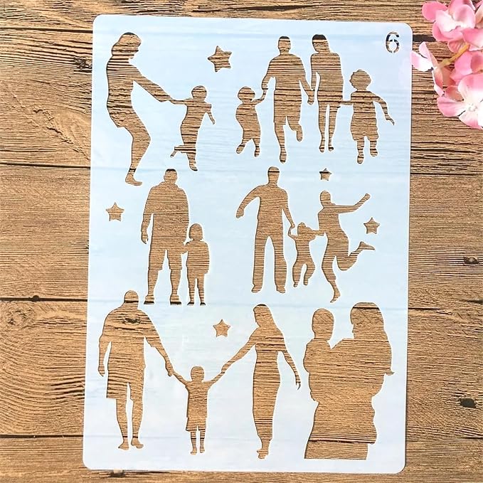 TIAMECH 4 Pcs A4 Reusable Family Stencils - Image 2