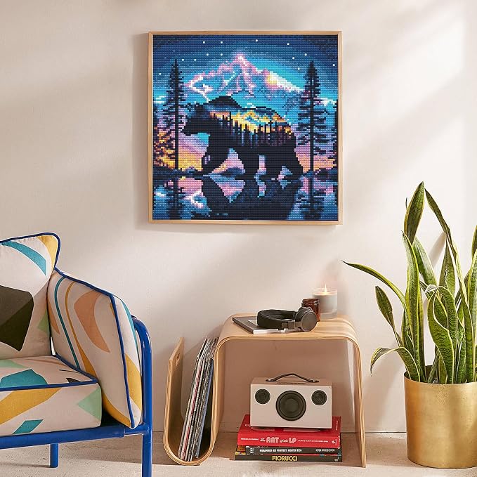 Offito Bear Diamond Art Kits for Adults, Forest Mountains Polar Bear Diamond - Image 3