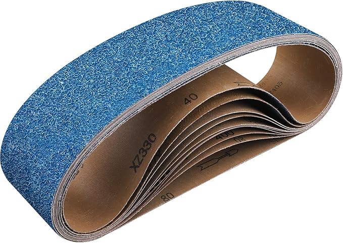 6-Piece 4 x 36 Inch 40 Grit Zirconia Sanding Belts, Heavy Duty Long-lasting Sanding Bands for Belt Sander, Rust Paint Removal, Wood Metal Grinding and Finishing
