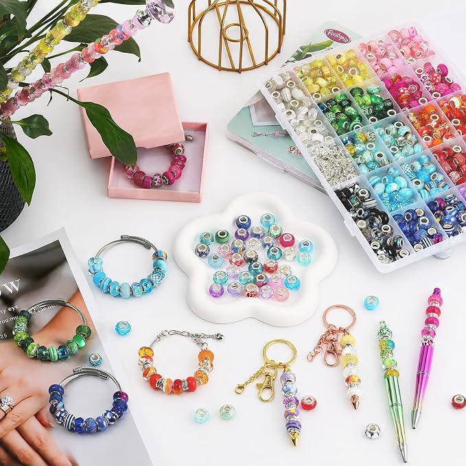 Funtopia 340pcs Large Hole Beads, European Beads - Image 2