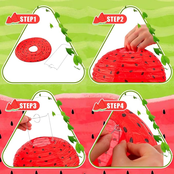 Panelee 12 Pcs Watermelon Summer Party Decorations 8 Inch Watermelon Hanging - Image 3
