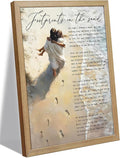 YOXORDQ Wood Framed-Footprints in the Sand Poetry Canvas Wall Art 8x10in | by YOXORDQwallart