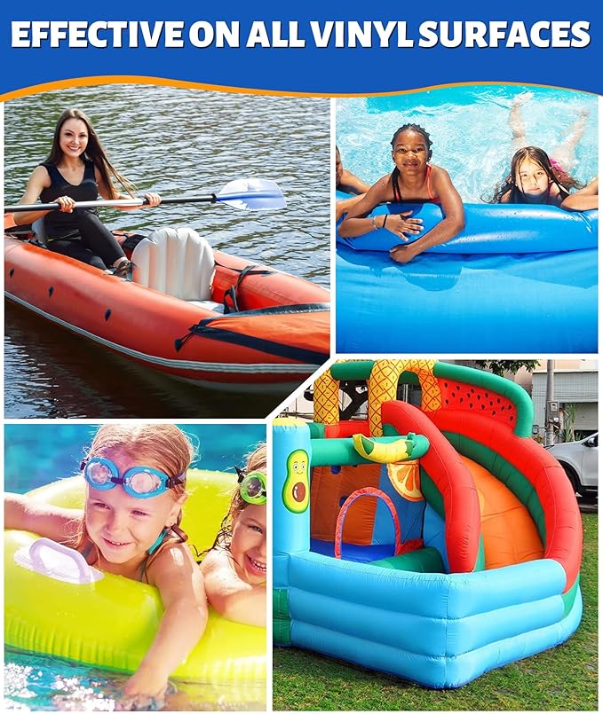 Air Mattress Patch Kit, Heavy Duty Waterproof Vinyl Repair Patch Kit, 80 ML Inflatable Patch Repair Kit for Air Mattresses, Swimming Pools, Hot Tubs, PVC Boats, Tent, Kayaks, Inflatable Toys