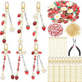 CraftyDream 558 Pcs Strawberry Charms Keychain Making Kit Strawberry Beads DIY by CraftyDream